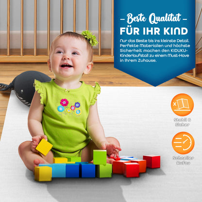 KIDUKU® Baby Laufgitter XXL klappbar 7.2m mit Tür, 8 Elemente