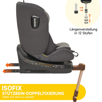 Jovikids 360° Kindersitz i-Size Reboarder ISOFIX - Grau