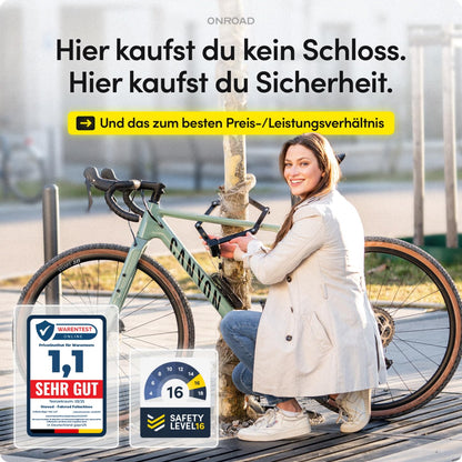 ONROAD Onlock Pro Faltschloss 85 cm – Fahrradschloss mit Halterung