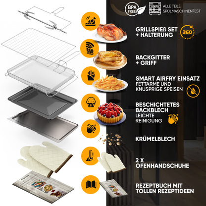 Stillstern Minibackofen Umluft 45L CYCLONE PRO+ Pizzaofen