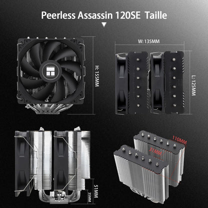 Thermalright Peerless Assassin 120 SE CPU-Luftkühler mit 6 Heatpipes