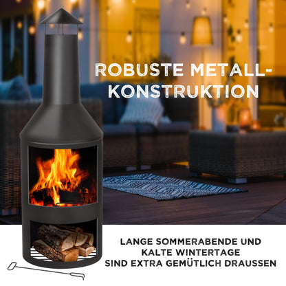 BBQ Collection Terrassenofen Schornstein – Gartenkamin Karbonstahl