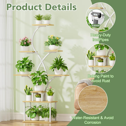 BACEKOLL Pflanzenregal mit Wachstumslicht 8 Ebenen 158cm - Weiss