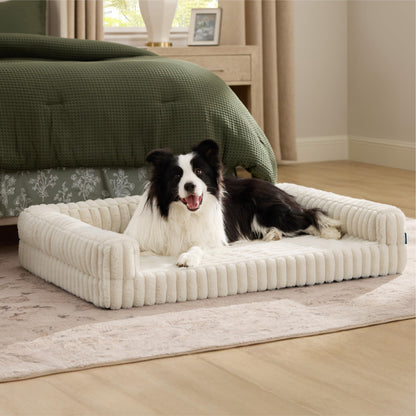 BEDSURE orthopädisches Hundebett für grosse Hunde, Creme, 89 x 64 cm