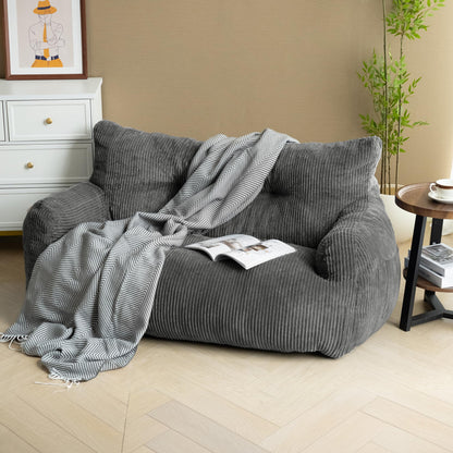 Pamapic Sitzsack Doppel-Loungesessel mit Füllung, ergonomisch, Grau