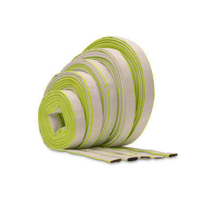 Ø 1 Zoll - 25 mm, 30 m Flachschlauch | Bauschlauch | Industrieschlauch | Synthetischer Gummi, Weiß mit Grün, 10 Bar, -20°C bis +60°