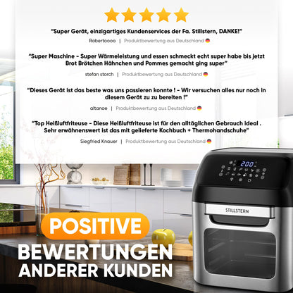 Stillstern Heissluftfritteuse XXL 12L Air Fryer ohne Öl
