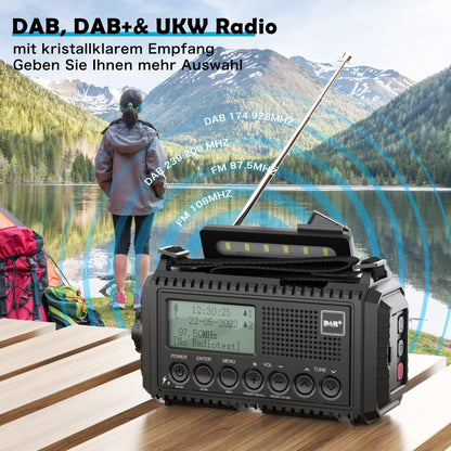 Mesqool Kurbelradio CR1009Pro DAB+ mit Solar und LED-Taschenlampe