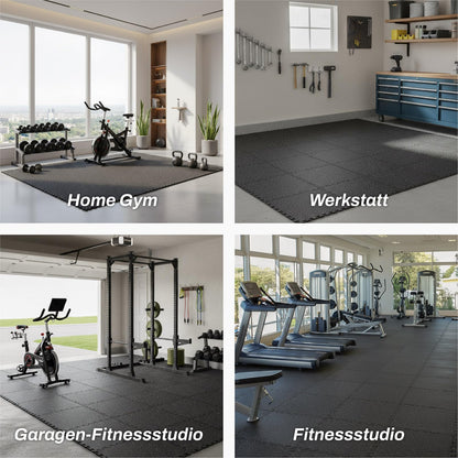 AIRHOP Fitness Puzzlematte 12er-Set 60x60x1.4cm Schwarz