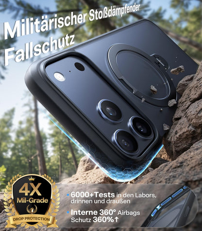 TORRAS Ostand Q3 Spin Hülle mit Ständer für iPhone 17 Pro Max, schwarz