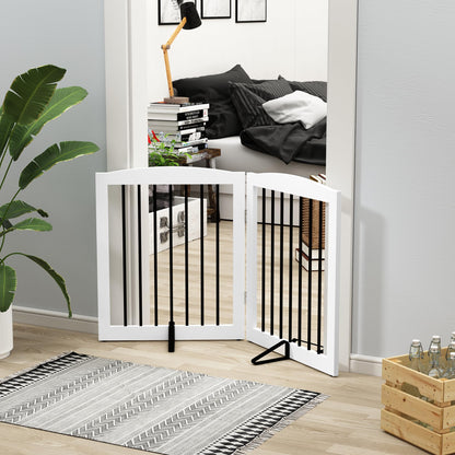 HOLTICO Hundeabsperrgitter Holz freistehend faltbar weiss