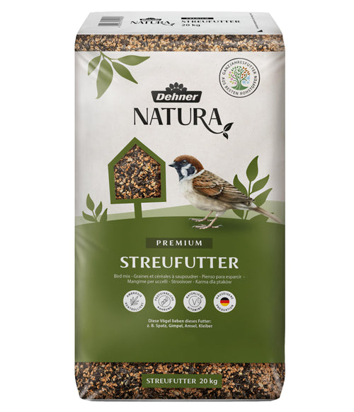 Dehner Natura Premium Wildvogelfutter, Streufutter, 20 kg – Futtermischung aus Saaten und Körnern
