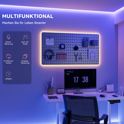 PAUTIX COB LED Streifen RGB 10m, dimmbar, 24V, WLAN, selbstklebend