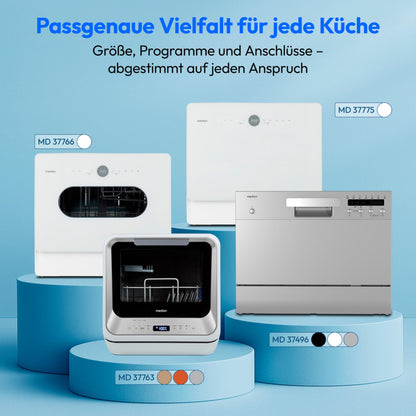 MEDION DWT20 Mini Tischgeschirrspüler Gold, 2 Massgedecke