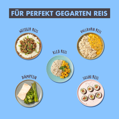 REISHUNGER Reiskocher & Dampfgarer Keramik 1.2L – Weiss