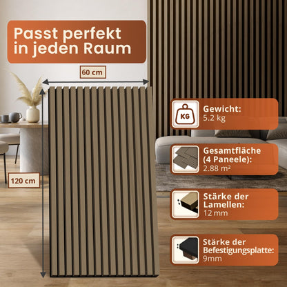 neu.holz Akustikpaneele Holz Schalldämmung Walnuss hell