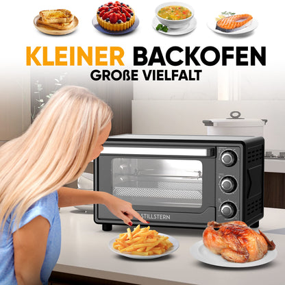 Stillstern CYCLONE PRO+ Minibackofen 25L Umluft Airfryer