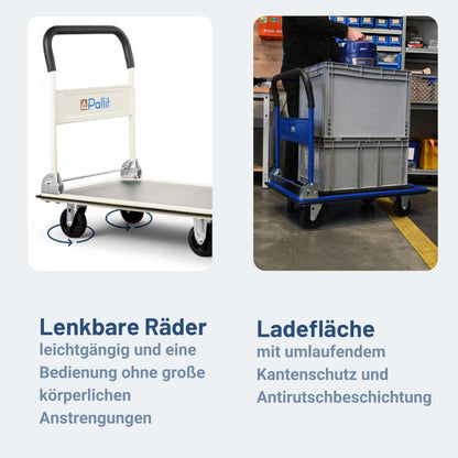 Pallit CARRY klappbarer Plattformwagen – 300 kg Tragkraft