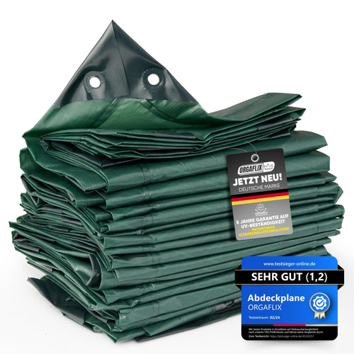 ORGAFLIX Premium Abdeckplane 6x8m - Reissfest & Wasserdicht