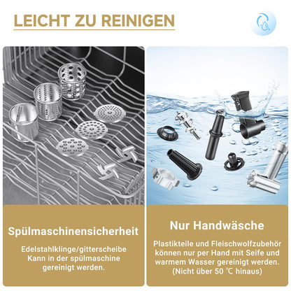 AAOBOSI Elektrischer Fleischwolf 4-in-1 - Edelstahl