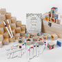 EIGTWEN Babyparty-Spiele-Set 78-teilig mit Holzblöcken und Stiften, Holzklötze, Holzschild und Holzbox