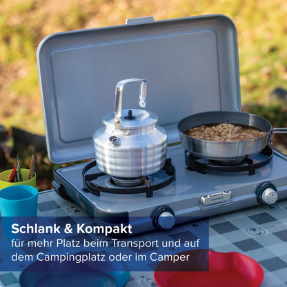 Campingaz Camping Kitchen 2 Campingkocher Gaskocher 2-flammig – Grau