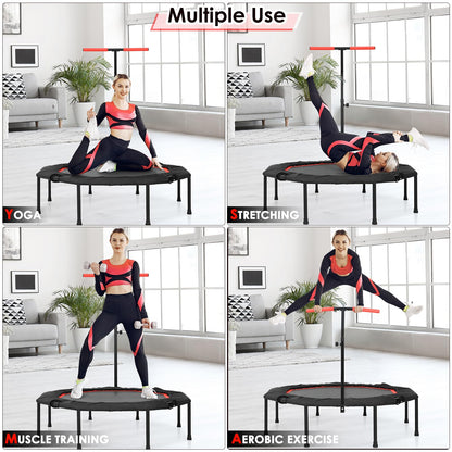 LIFERUN Mini Trampolin Erwachsene Ø128cm Fitness - Rot