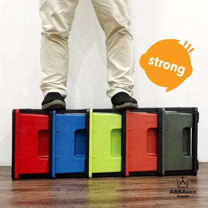 ABBAware Schubladenbox Rollcontainer mit 5 Schubladen je 17 Liter