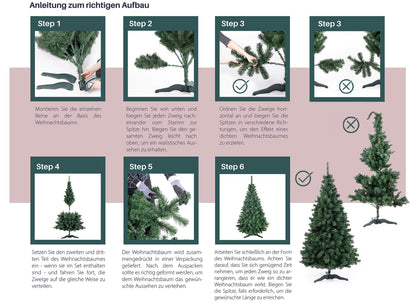 DecoKing Lena Künstlicher Weihnachtsbaum 220 cm Grün