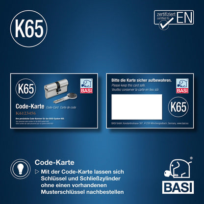 BASI K65 Profilzylinder System Konfigurator - Gleichschliessend