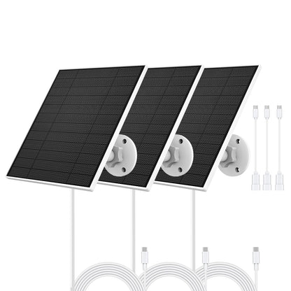 EverExceed Solarpanel für Eufy Kamera, 5W, USB-C, 3er-Pack mit verstellbarer Wandhalterung