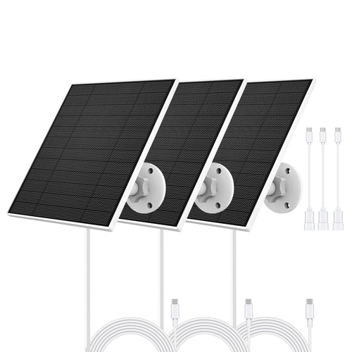 EverExceed Solarpanel für Eufy Kamera, 5W, USB-C, 3er-Pack mit verstellbarer Wandhalterung