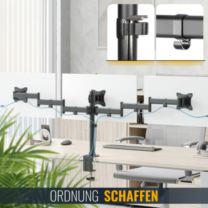 RICOO TS5911 Tisch Monitorhalterung - 3 Monitore 13-32 Zoll