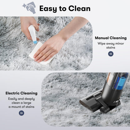 JOJOSEE Hochflor Teppich Wohnzimmer - 200x300 cm Hellgrau