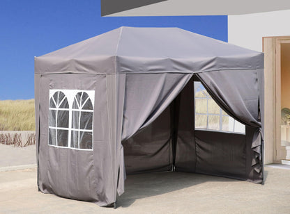 QUICK STAR Faltpavillon 2 x 3 m mit 4 Seitenwänden, Smoky Grau