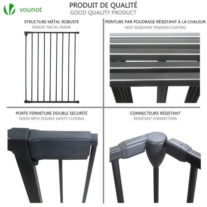 VOUNOT Kaminschutzgitter Schutzgitter - 5 Elemente, Schwarz 300x75 cm