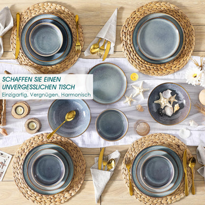 vancasso PLAYA Tafelservice 24tlg - Lavendelblau Reaktive Glasur