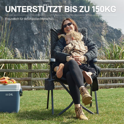 EVER ADVANCED Campingstuhl – Verstellbar, gepolstert, hohe Lehne