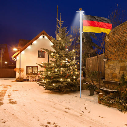 NQ Fahnenmast 6m Aluminium höhenverstellbar stabil – Silber