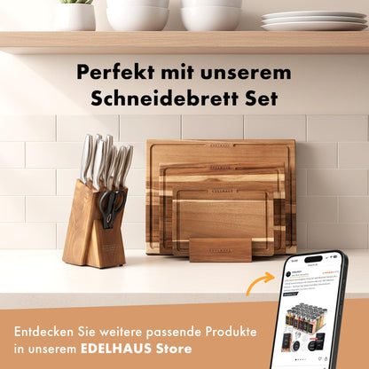 EDELHAUS Messerset Profi Messerblock - 9-teilig mit Schärfer