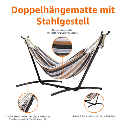 Amazon Basics Stoff-Hängematte mit Gestell – Mehrfarbig