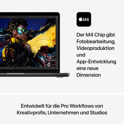 Apple MacBook Pro M4 Laptop – 14,2" 16 GB/512 GB Space Schwarz
