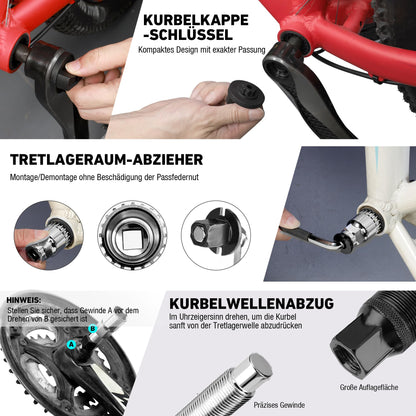 DURATECH Fahrradreparaturset 31-teilig mit Werkzeugkoffer