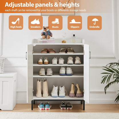 Mericonia Schuhschrank Modern Holz für Flur - Weiss