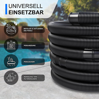 Deutscher Qualität Pool Saugschlauch – 38 mm, 21 m, Schwarz