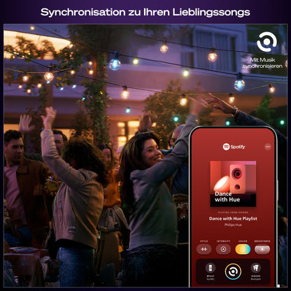 Philips Hue Festavia Globe LED-Aussenlichterkette, 14 m, 20 Lampen