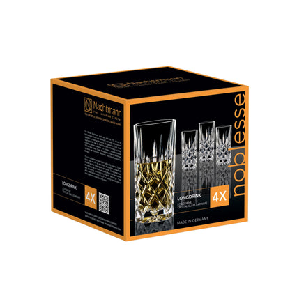 Nachtmann Noblesse Longdrinkglas Set, 8er Set, Kristallglas, 375 ml