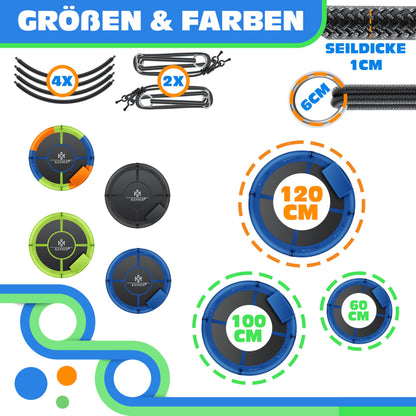 KESSER® Nestschaukel Ø 120cm für Kinder & Erwachsene - Blau