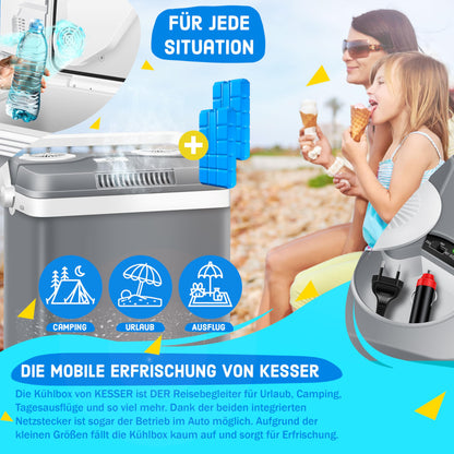KESSER® Kühlbox thermo-elektrisch 32L - Kühlt & Wärmt 12/230V