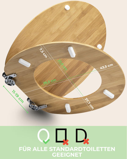 Wachaberga Bambus WC-Sitz mit Absenkautomatik, oval, WB-BAM-OV